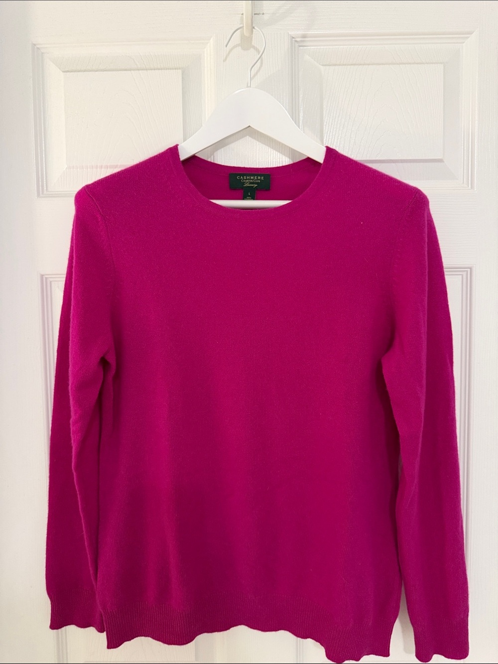 Charter Club Cashmere Crewneck Sweater - Bright Fuchsia